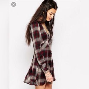 Free People Teen Spirit Plaid Mini Dress